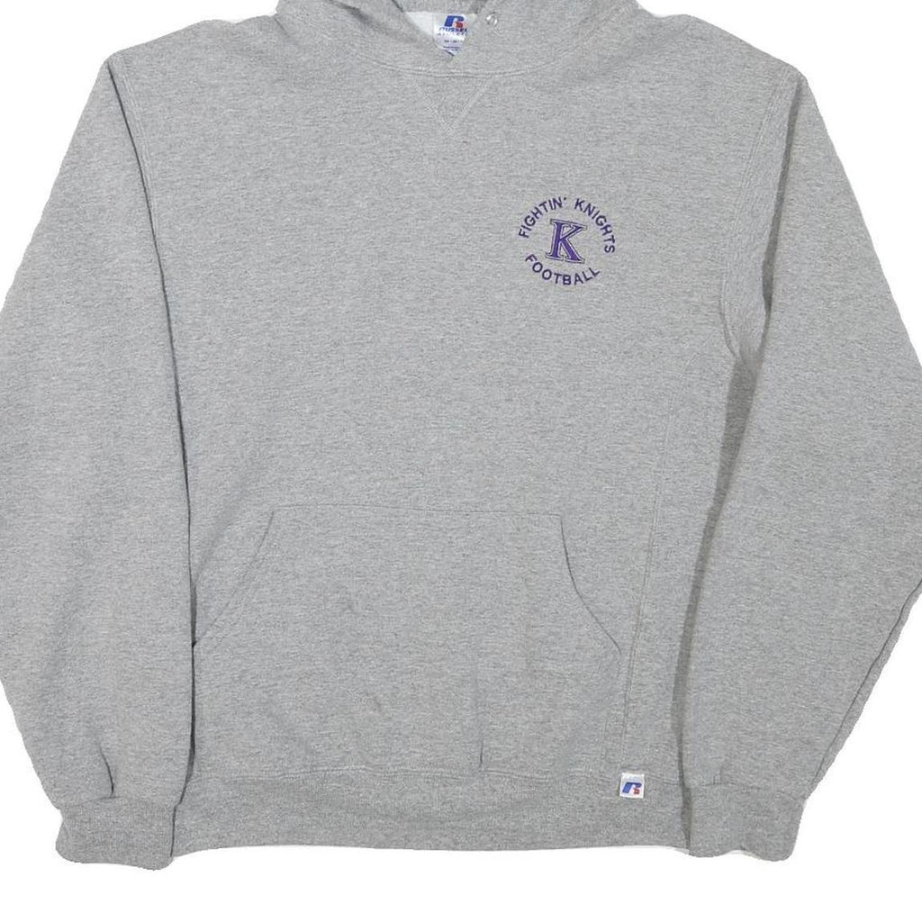 RUSSELL ATHLETIC Mens Grey Fightin Knights Football Pullover Hoodie M Cotton