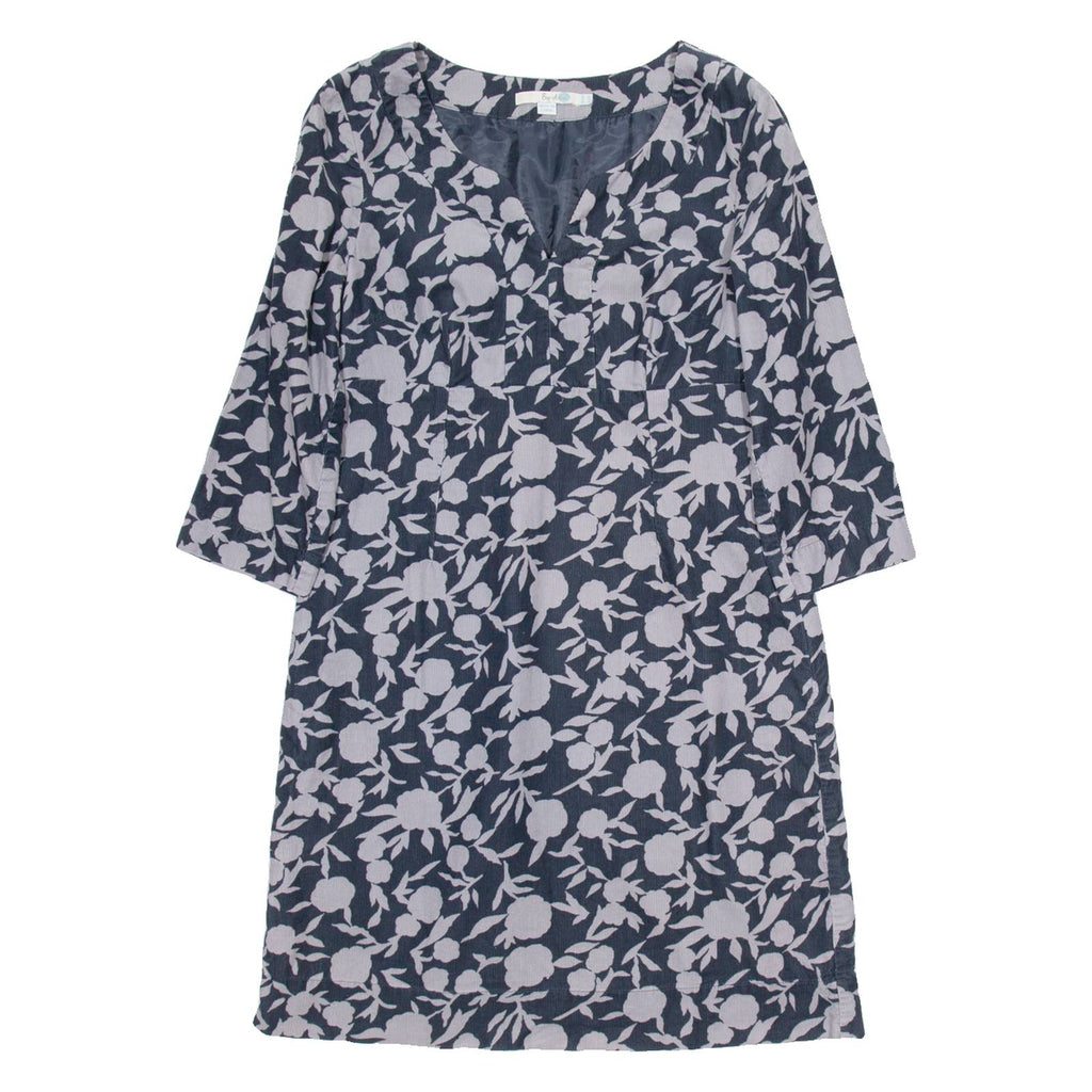 BODEN Womens A-Line Dress Blue Floral Long Sleeve Knee Length UK 10