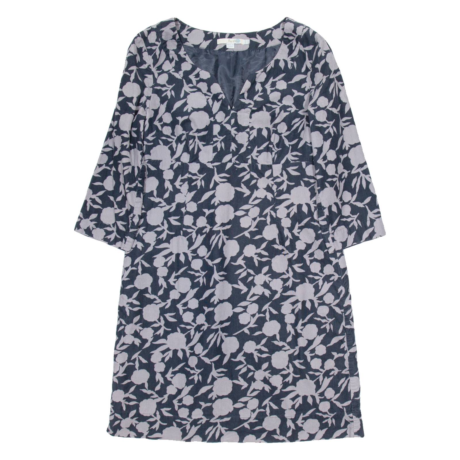 BODEN Womens A-Line Dress Blue Floral Long Sleeve Knee Length UK 10