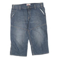 Mens Blue Denim Casual Shorts M W34 Cotton Blend Comfortable Relaxed Fit