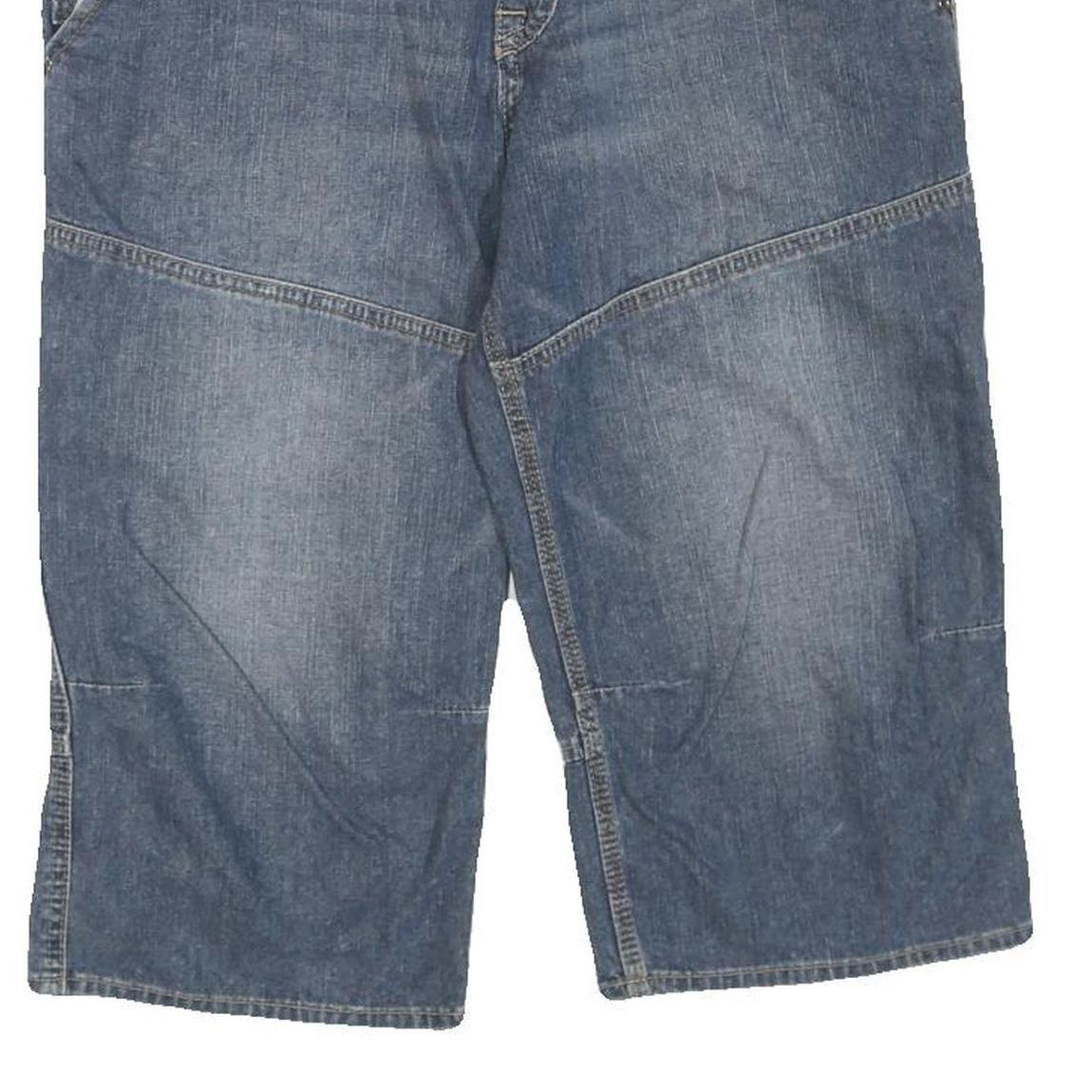 Mens Blue Denim Casual Shorts M W34 Cotton Blend Comfortable Relaxed Fit