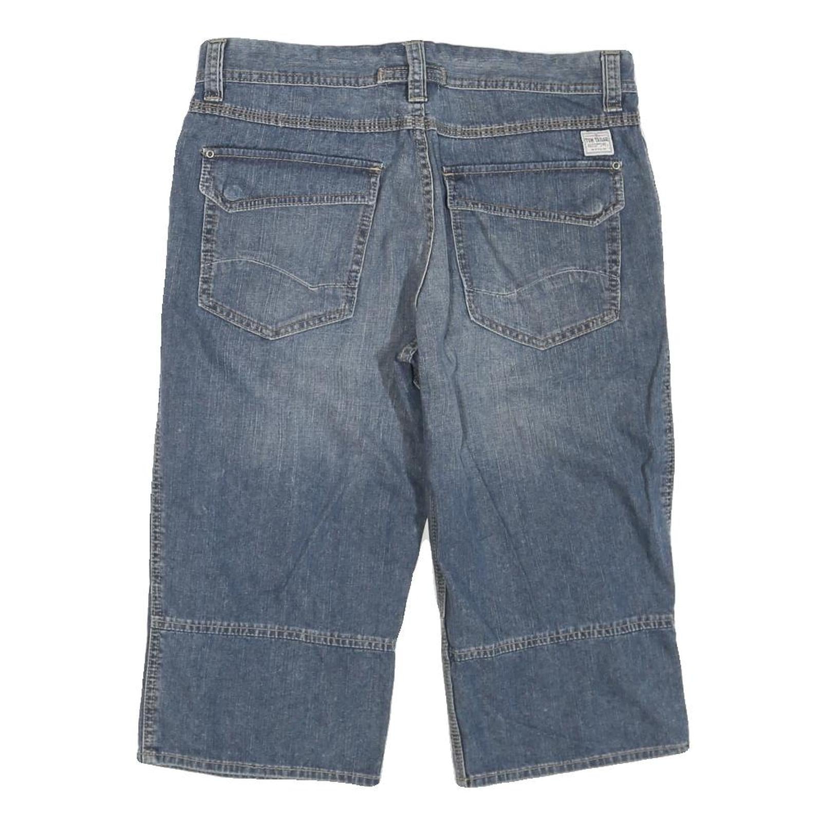 Mens Blue Denim Casual Shorts M W34 Cotton Blend Comfortable Relaxed Fit