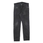 LEVI'S 502 Mens Slim Black Denim Raw Jeans W32 L29 Skinny Zip Closure