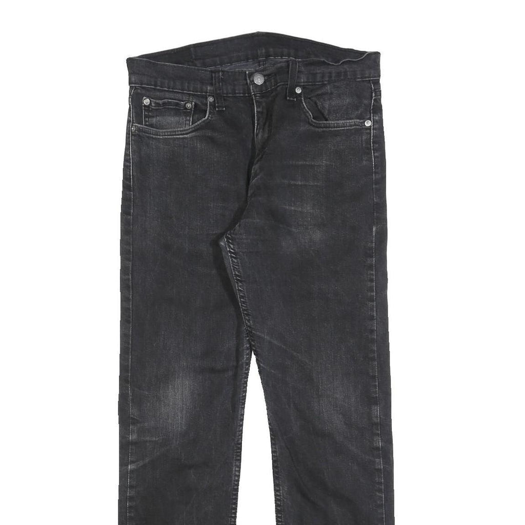 LEVI'S 502 Mens Slim Black Denim Raw Jeans W32 L29 Skinny Zip Closure