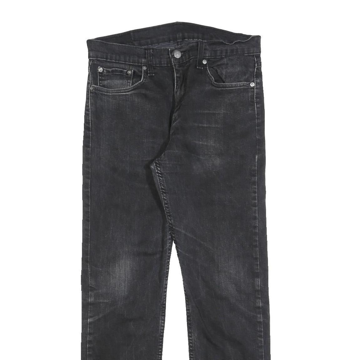 LEVI'S 502 Mens Slim Black Denim Raw Jeans W32 L29 Skinny Zip Closure