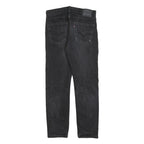 LEVI'S 502 Mens Slim Black Denim Raw Jeans W32 L29 Skinny Zip Closure