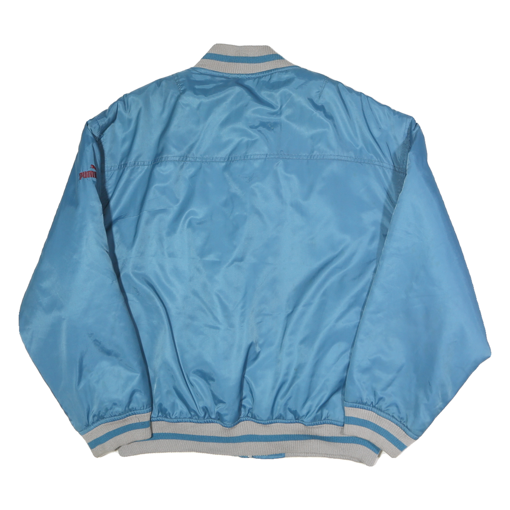 PUMA Mens Blue Bomber Jacket S Polyester Plain Zip Retro Vintage Sport