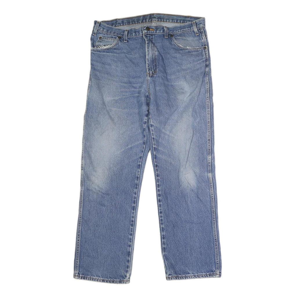 DICKIES Mens Regular Fit Blue Denim Jeans Button W36 L29 Classic Workwear