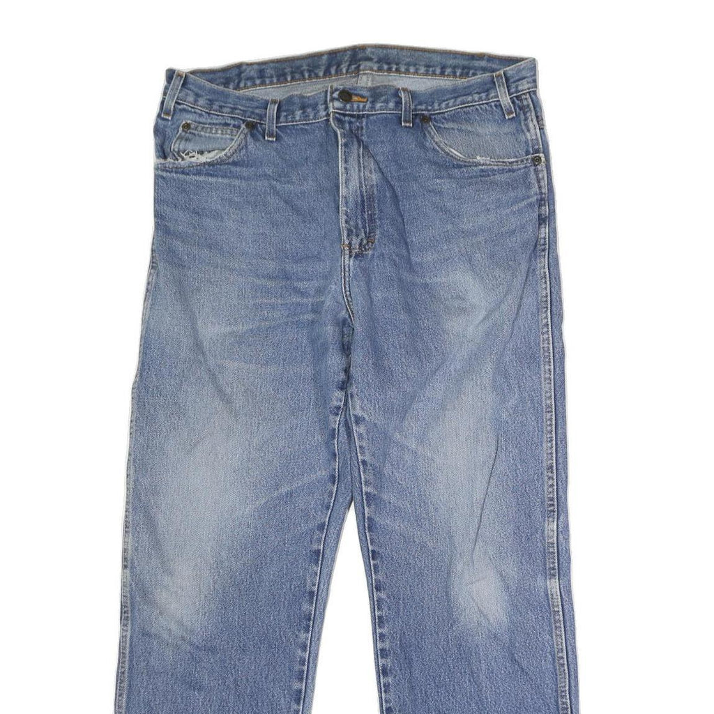 DICKIES Mens Regular Fit Blue Denim Jeans Button W36 L29 Classic Workwear