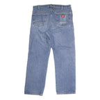 DICKIES Mens Regular Fit Blue Denim Jeans Button W36 L29 Classic Workwear