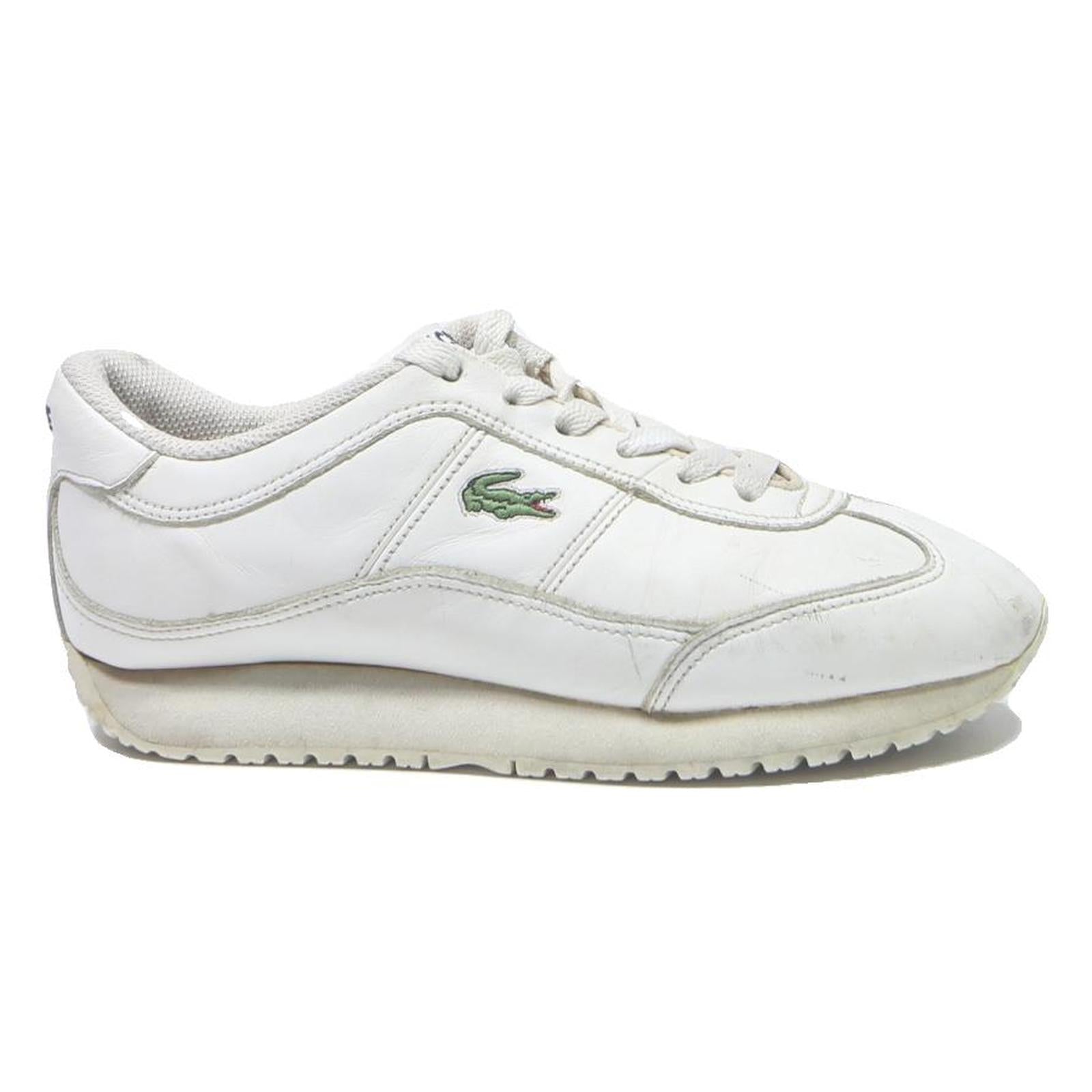 LACOSTE Womens Lace-Up Trainers Footwear White Synthetic UK 4 Casual