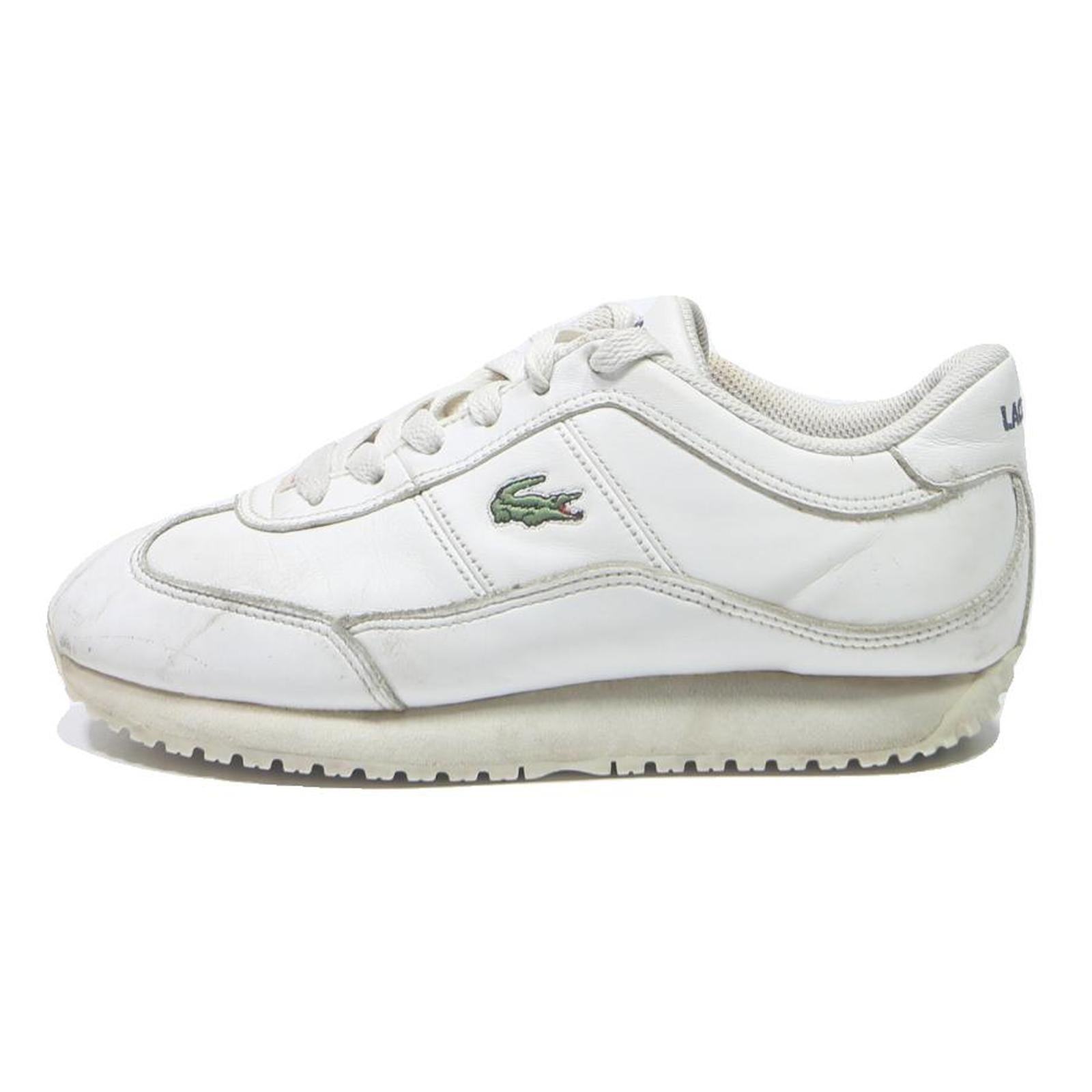 LACOSTE Womens Lace-Up Trainers Footwear White Synthetic UK 4 Casual