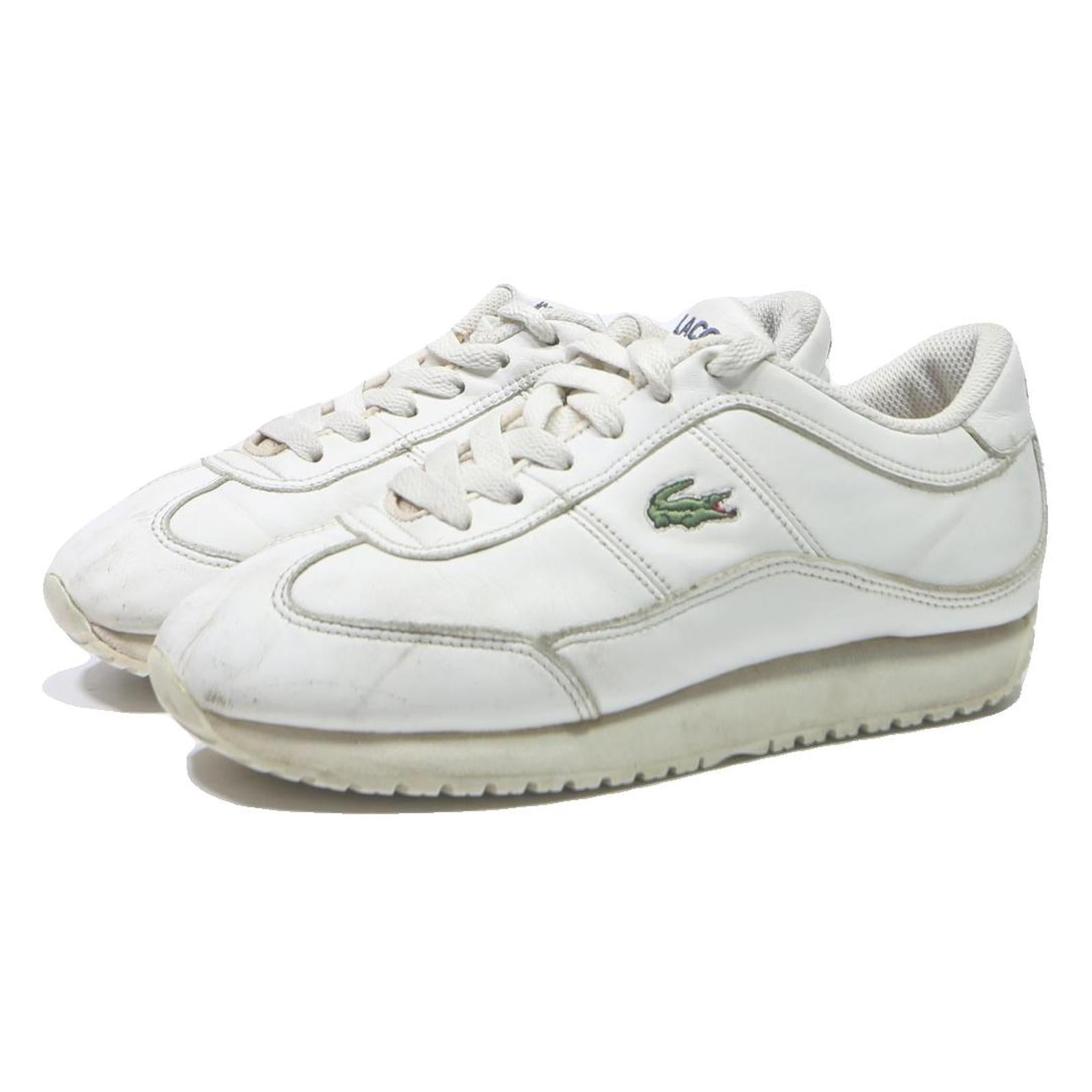 LACOSTE Womens Lace-Up Trainers Footwear White Synthetic UK 4 Casual