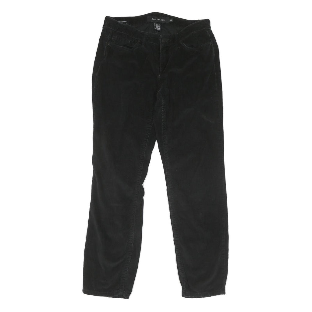 CALVIN KLEIN JEANS Womens Cotton Blend Black Regular Straight Trousers W30 L30