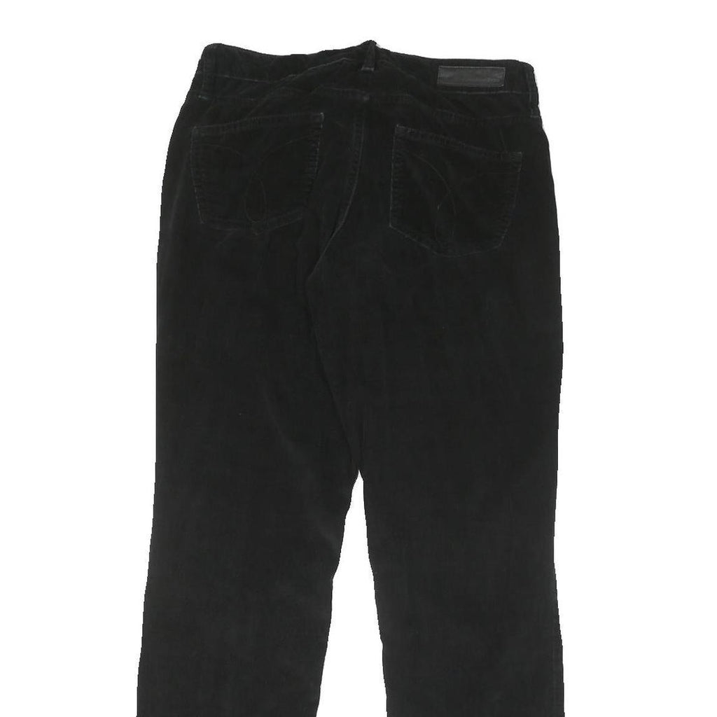 CALVIN KLEIN JEANS Womens Cotton Blend Black Regular Straight Trousers W30 L30