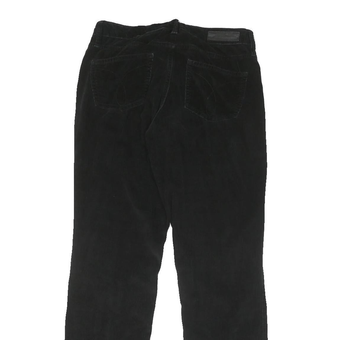 CALVIN KLEIN JEANS Womens Cotton Blend Black Regular Straight Trousers W30 L30