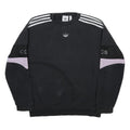 ADIDAS Womens Black & Lilac Crew Neck S Sweatshirt Sporty Logo Stripe