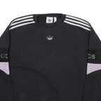 ADIDAS Womens Black & Lilac Crew Neck S Sweatshirt Sporty Logo Stripe