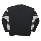 ADIDAS Womens Black & Lilac Crew Neck S Sweatshirt Sporty Logo Stripe