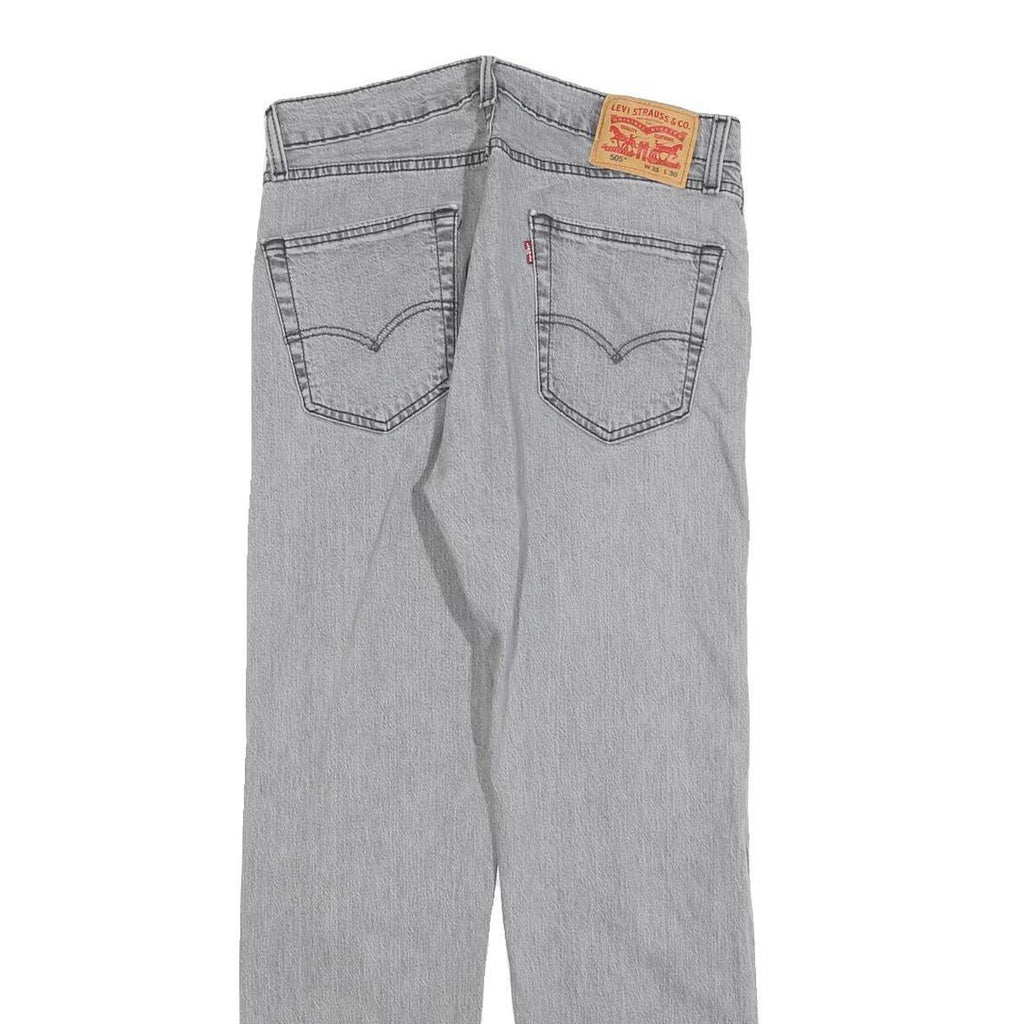 LEVI'S 505 Mens Jeans Grey Regular Straight Denim Medium W31 L30 Classic Fit