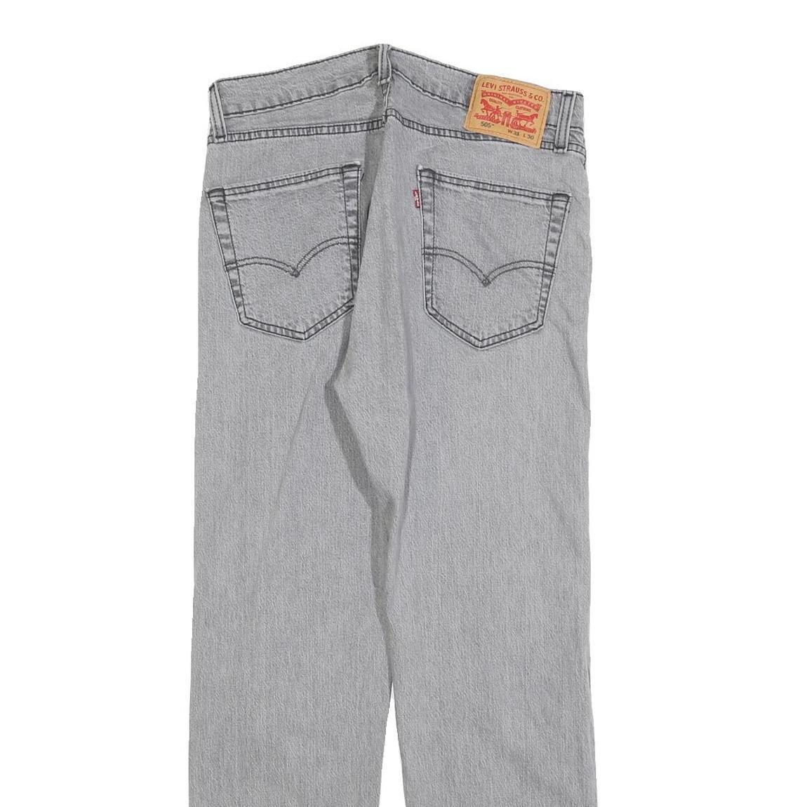 LEVI'S 505 Mens Jeans Grey Regular Straight Denim Medium W31 L30 Classic Fit