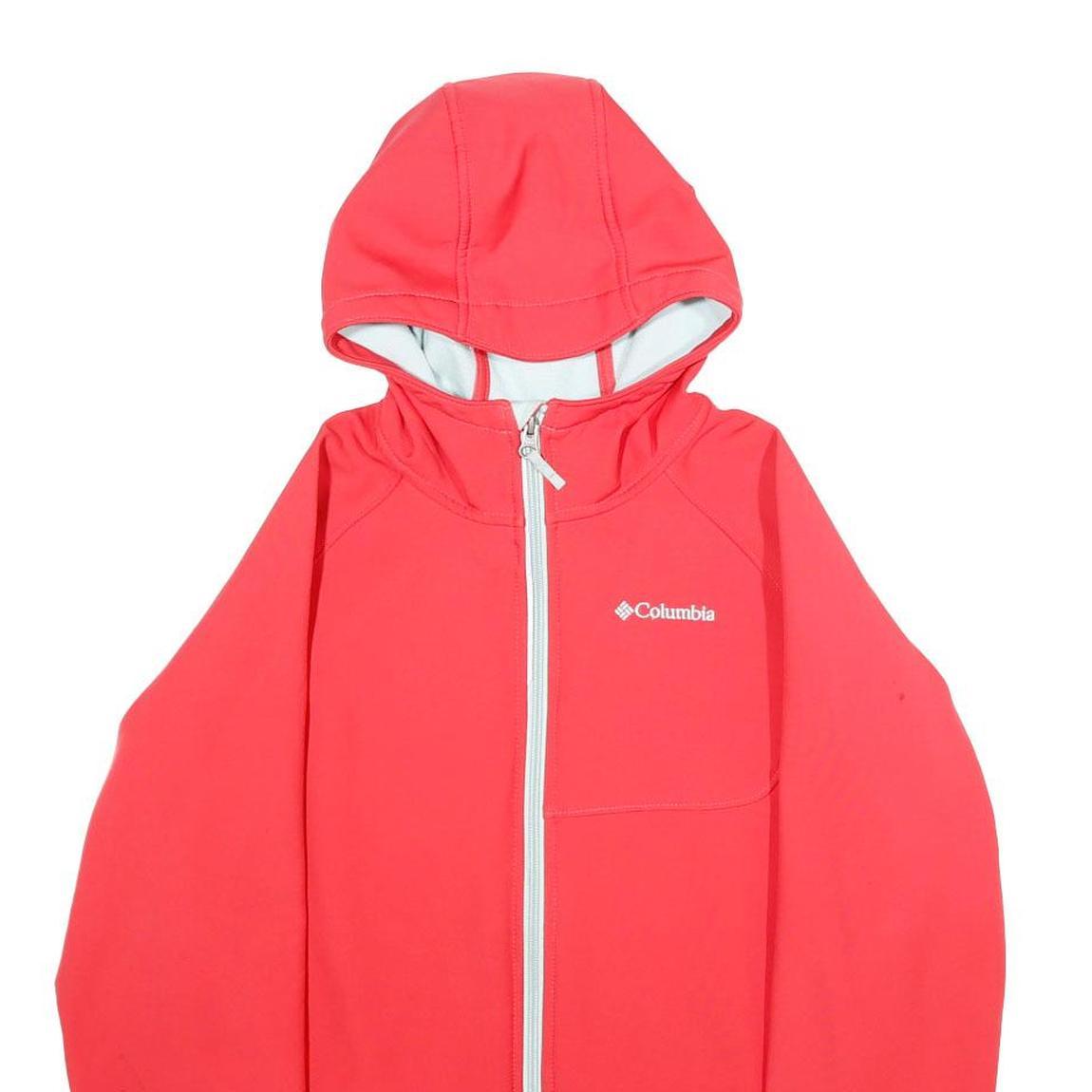 COLUMBIA Womens Red Jacket L Polyester Zip Hooded Casual Outdoor