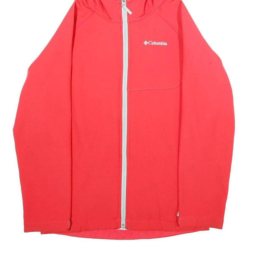 COLUMBIA Womens Red Jacket L Polyester Zip Hooded Casual Outdoor