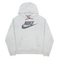 NIKE Womens Grey Speckled Pullover Hoodie L Cotton Blend Casual Sweatshirt