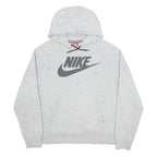 NIKE Womens Grey Speckled Pullover Hoodie L Cotton Blend Casual Sweatshirt