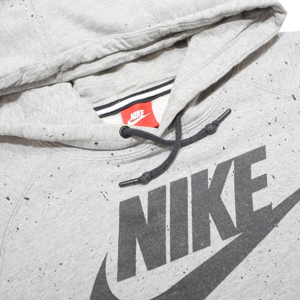 NIKE Womens Grey Speckled Pullover Hoodie L Cotton Blend Casual Sweatshirt