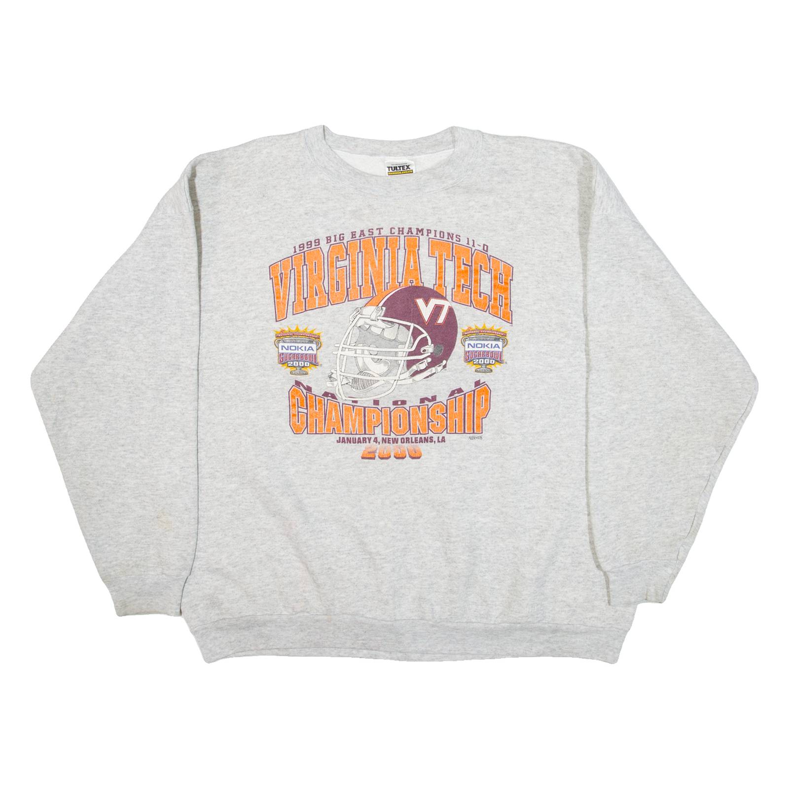 TULTEX Virginia Tech Mens Sweatshirt Grey USA 2XL