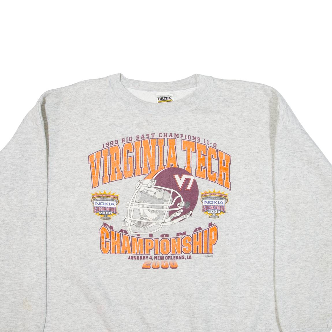 TULTEX Virginia Tech Mens Sweatshirt Grey USA 2XL