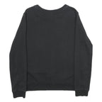 ADIDAS Womens Black Cotton Crew Neck Sweatshirt UK 12 Classic Logo Pullover