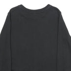 ADIDAS Womens Black Cotton Crew Neck Sweatshirt UK 12 Classic Logo Pullover