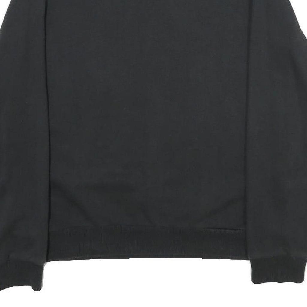 ADIDAS Womens Black Cotton Crew Neck Sweatshirt UK 12 Classic Logo Pullover