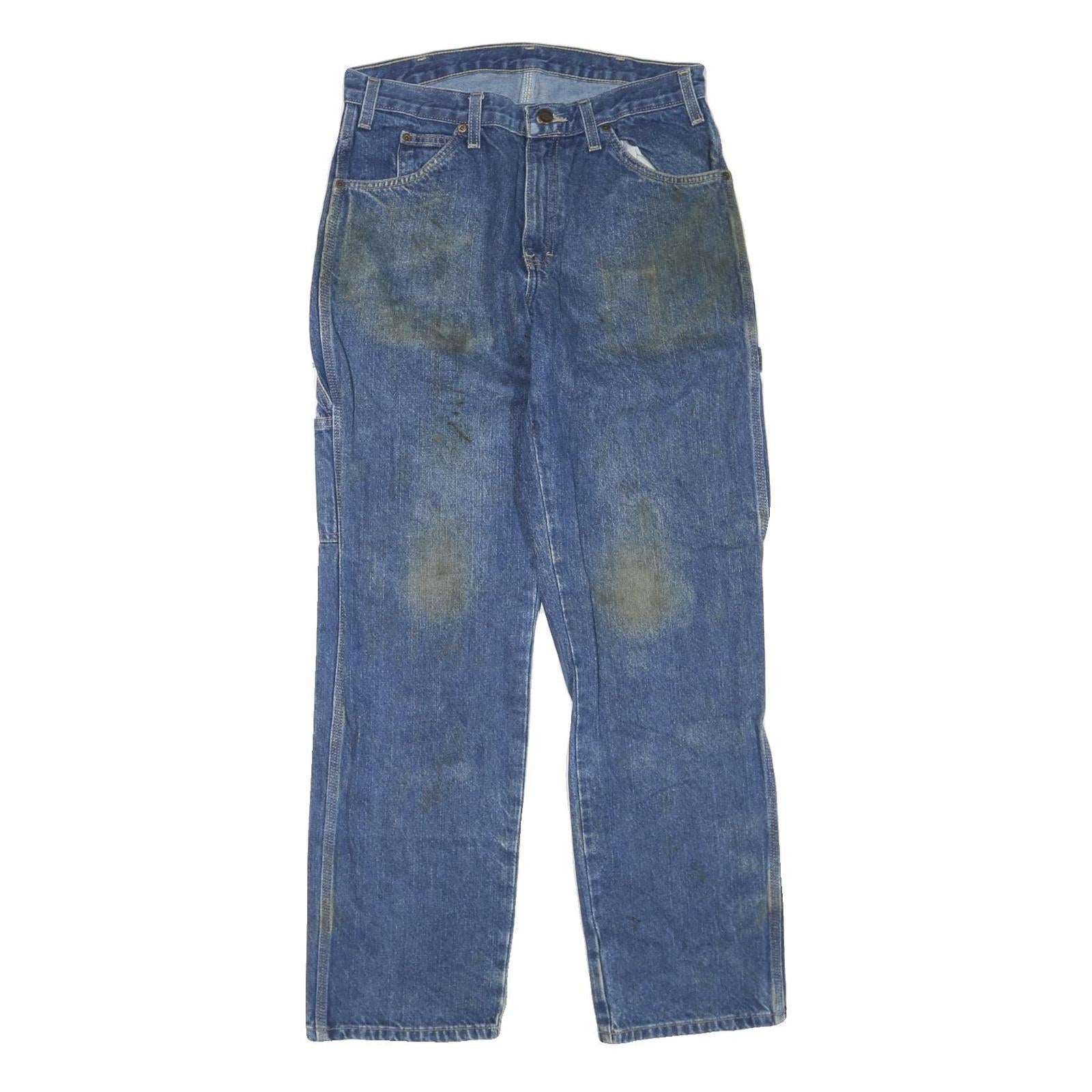 DICKIES Mens Regular Fit Blue Denim Jeans W32 L30 Workwear Zip Closure