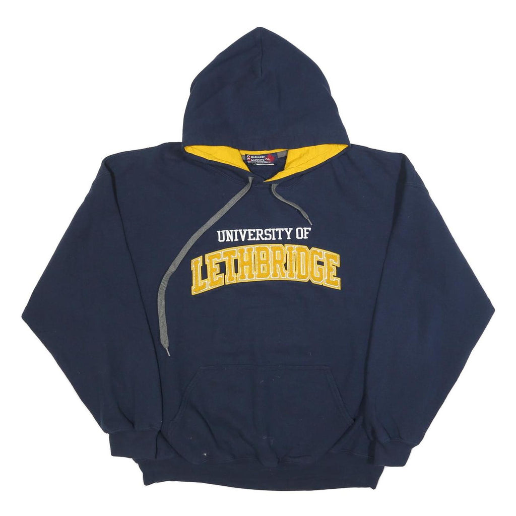 DUBWEAR CLOTHING Mens Navy Blue University Of Lethbridge Hoodie XL Cotton Blend
