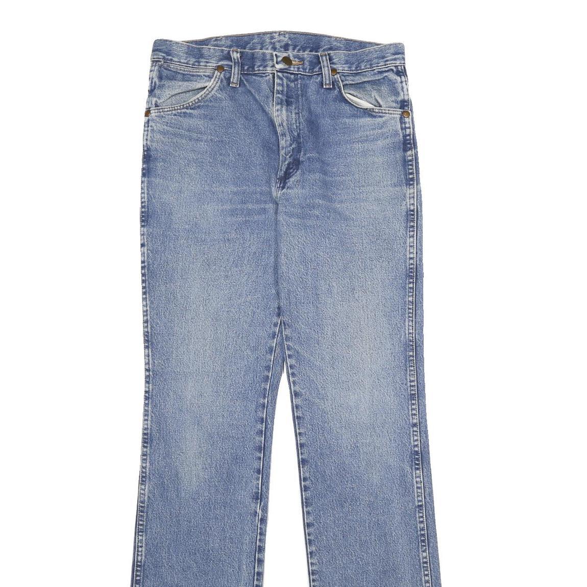 WRANGLER Mens Blue Regular Fit Straight Leg Denim W30 L36 Classic Zip Jeans