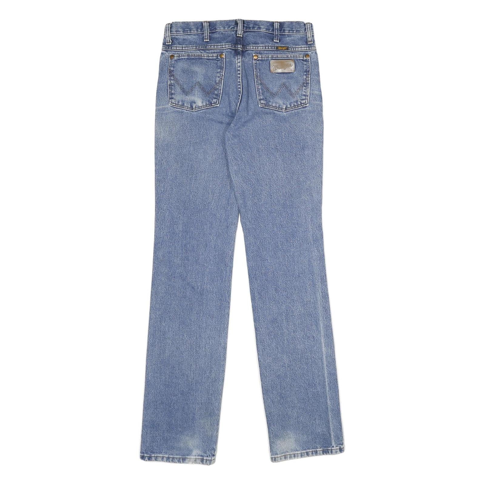 WRANGLER Mens Blue Regular Fit Straight Leg Denim W30 L36 Classic Zip Jeans