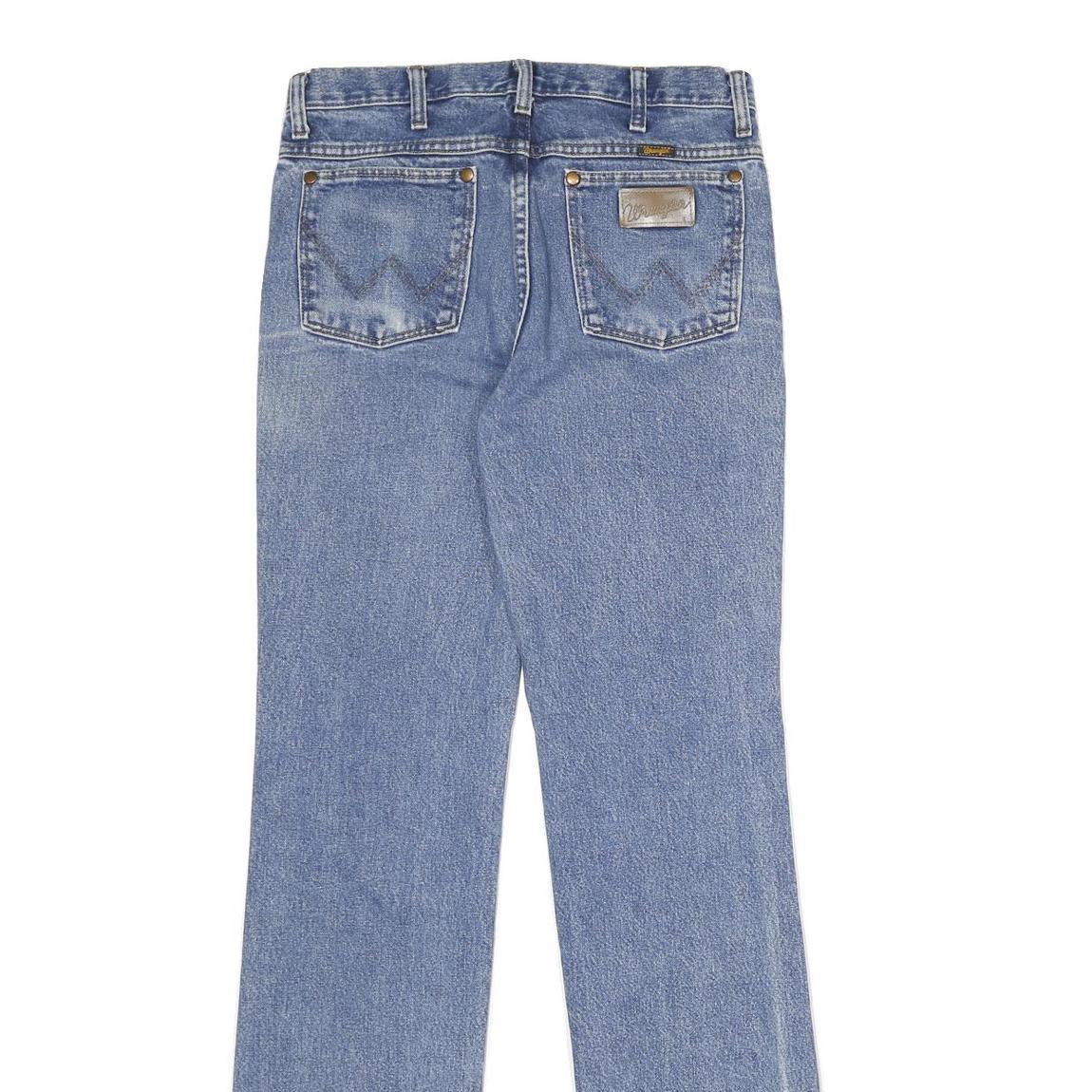 WRANGLER Mens Blue Regular Fit Straight Leg Denim W30 L36 Classic Zip Jeans