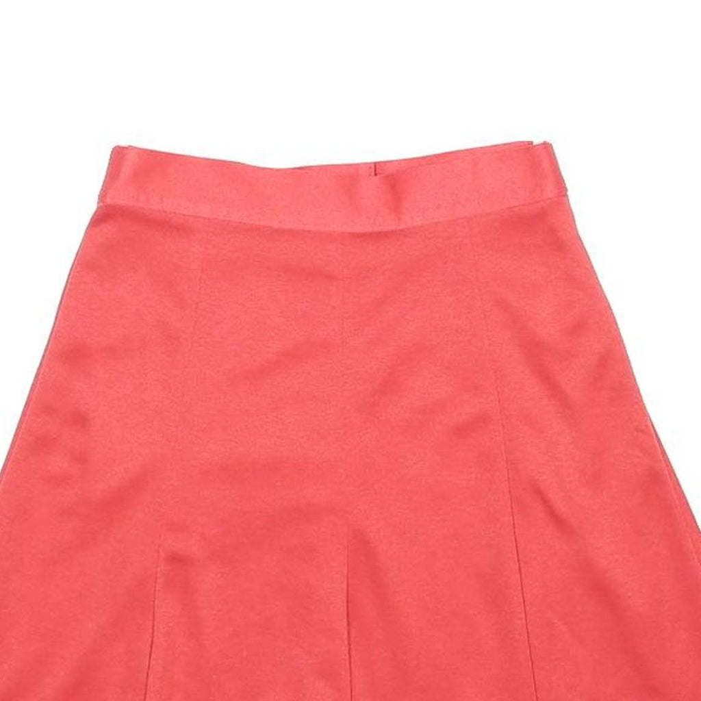 KENDZIA Womens Coral Pink Flare Knee Length Polyester Blend Skirt UK 14 Tailored
