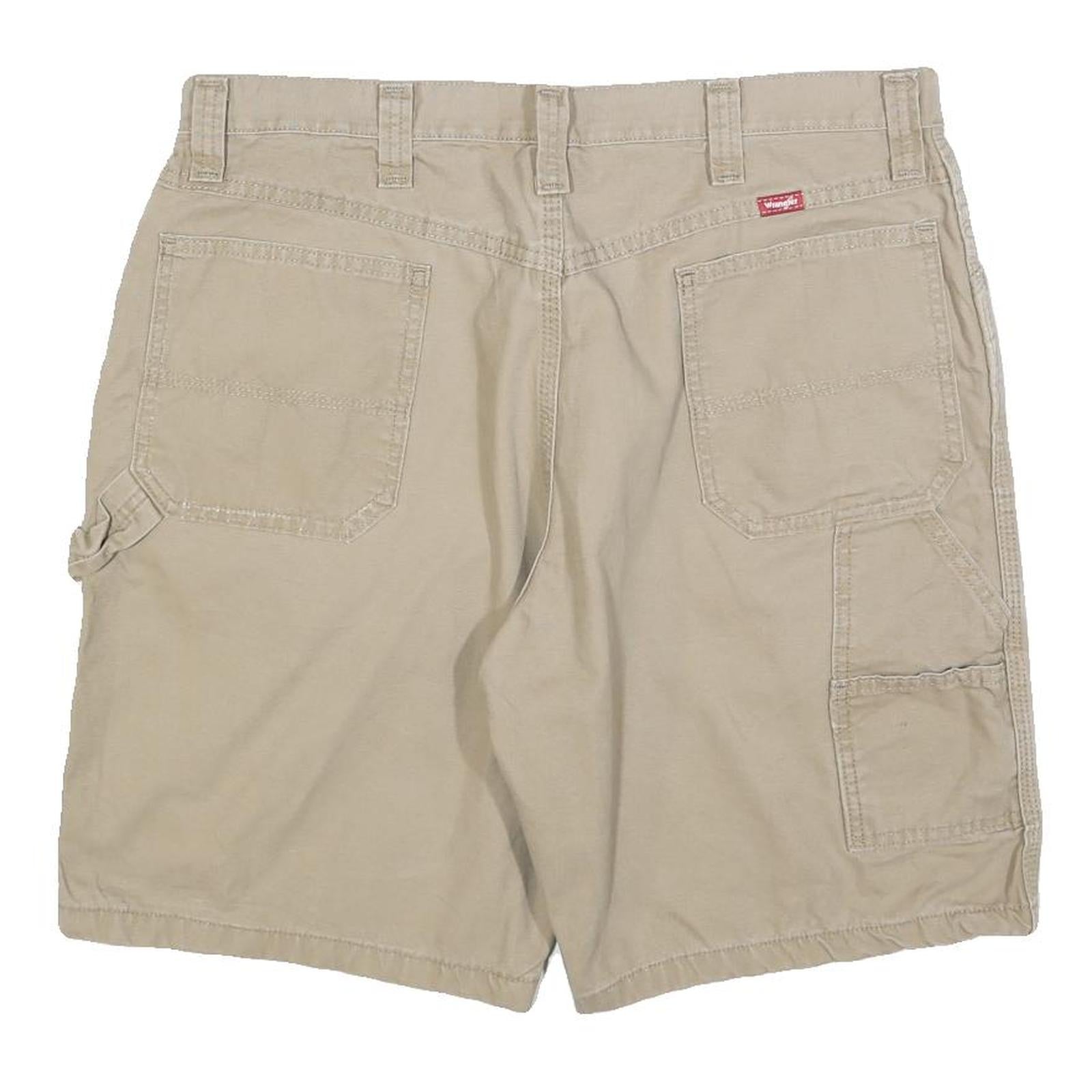 WRANGLER Mens Shorts Beige Casual L W36 Cotton Blend Utility Style