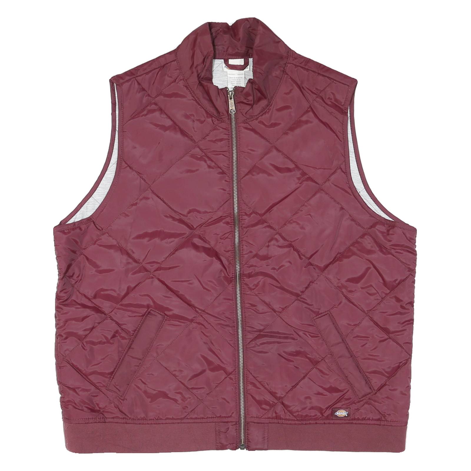 DICKIES Womens Maroon Quilted Jacket XL Polyester Blend Zip Pockets Casual