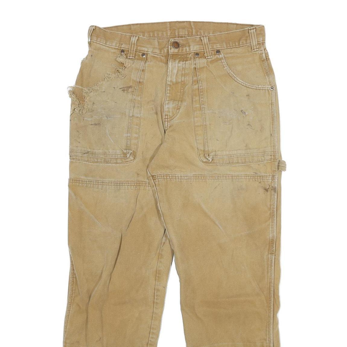 DICKIES Mens Jeans Beige Regular Straight Denim W32 L29 Workwear Utility