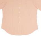 RALPH LAUREN Mens Orange & White Check Shirt XL Cotton Blend Button Down Short