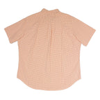 RALPH LAUREN Mens Orange & White Check Shirt XL Cotton Blend Button Down Short