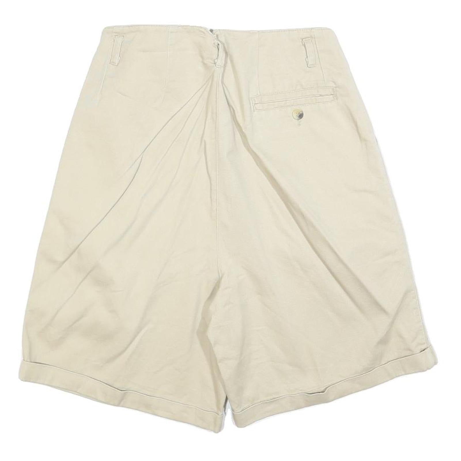 BE Womens Shorts Beige Casual Plain S W28 Cotton Blend Relaxed Fit