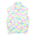 Womens White Pastel Colourblock Casual Jacket L Polyester Blend Button Plain
