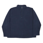 TOMMY HILFIGER Mens Navy Plain Pullover Jumper Quarter Zip XL Polyester Blend