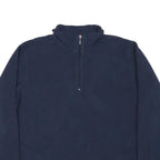 TOMMY HILFIGER Mens Navy Plain Pullover Jumper Quarter Zip XL Polyester Blend